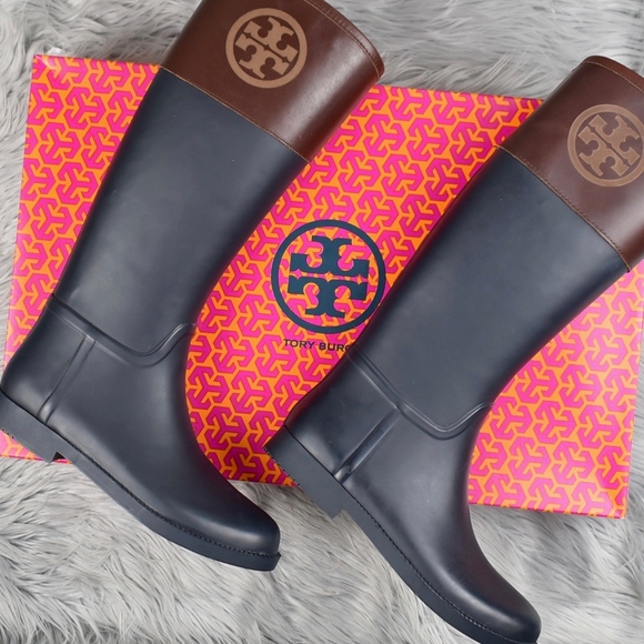 tory burch diana rain boots